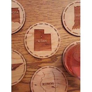 3.5" - Utah Hardwood Coasters