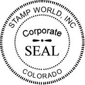 2" - Rubber Stamp Seal- Corporate - Self Inking or Wood Mounted