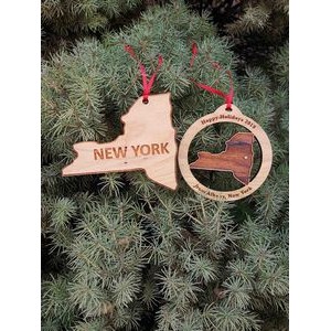 3.5" - New York Customizable Hardwood Ornaments
