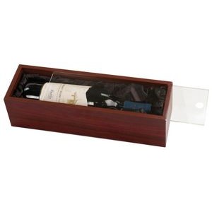 4.25" x 14.25" - Rosewood Wine Box with Clear Lid