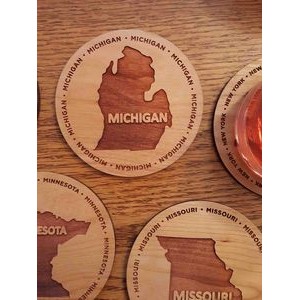 3.5" - Michigan Hardwood Coasters