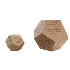 3" Wood Dodecahedron Desk Calendar