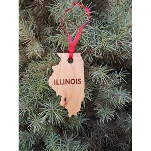 3.5" - Illinois Customizable Hardwood Ornaments