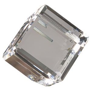 4" Crystal Cube Flat Corner Paperweight