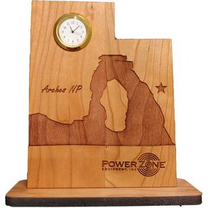 6" x 8" - Utah Hardwood Desktop Clocks