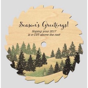 5" - Wood Veneer Saw Cut Holiday Postcards - 2 Sided