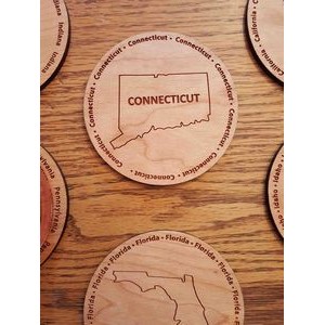 3.5" - Connecticut Hardwood Coasters