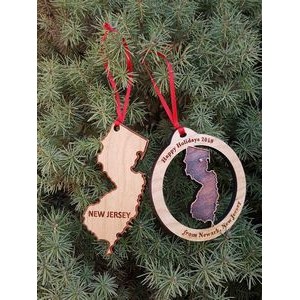 3.5" - New Jersey Customizable Hardwood Ornaments