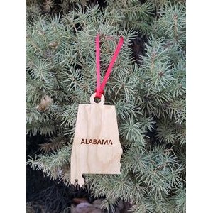 3.5" - Alabama Customizable Hardwood Ornaments