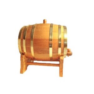 10 Liter Oak Wood Barrel with Brass Hoops