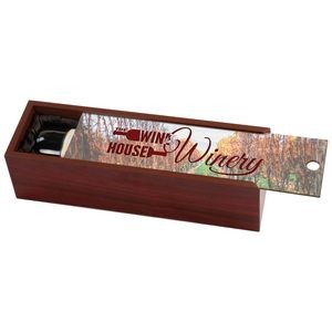 4.25" x 14.25" - Rosewood Wine Box with Sublimated Lid