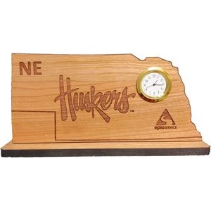 6" x 8" - Nebraska Hardwood Desktop Clocks