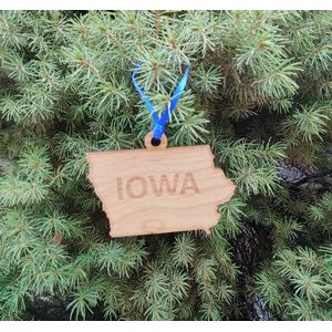3.5" - Iowa Customizable Hardwood Ornaments