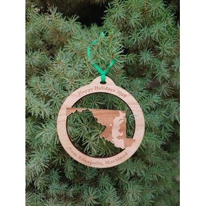 3.5" - Maryland Customizable Hardwood Ornaments