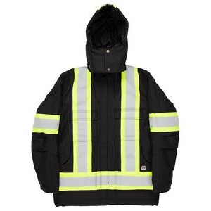 Berne Apparel Men's Safety Striped Arctic Insulated Chore Coat