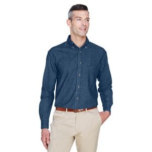 Harriton Men's Tall Long-Sleeve Denim Shirt