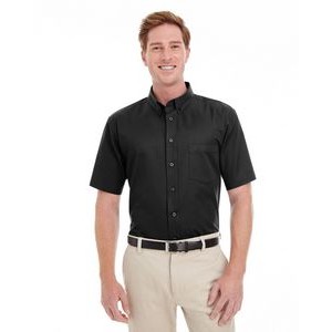Harriton Men's Foundation Cotton Short-Sleeve Twill Shirt with Teflon?