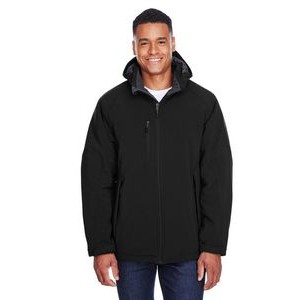 NORTH END Men's Glacier Insulated Three-Layer Fleece Bonded Soft Shell Jacket with Detachable Hood