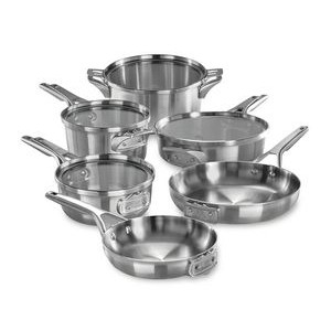 Calphalon Premier Space Saving 10pc Stainless Steel Cookware
