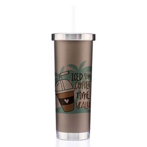 24 Oz. Copper Lined 18/8 Vacuum Insulated Stainless Steel Spinner Tumbler