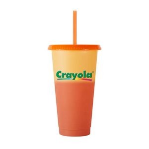 24 Oz Color Changing Tumbler With Lid And Straw