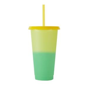 24 Oz. Color Changing Tumbler w/Lid And Straw