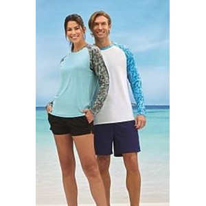 Paragon® Adult Panama Long Sleeve Shock Oceanic Print Tee Shirt