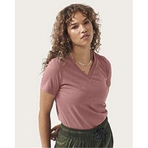 Bella+Canvas® Women's Relaxed Heather CVC Jersey Short Sleeve V-Neck Tee Shirt