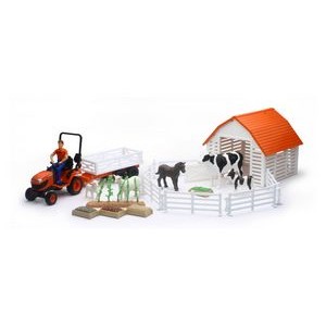 1:18 Scale Kubota® Farm Tractor W/ Farm Animals Set