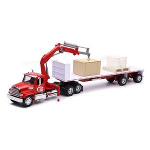 1:32 Scale Freightliner® 114SD Flatbed W/ Crane Truck (u)