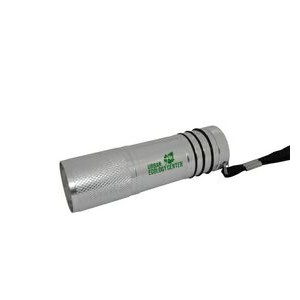 9 BULB LED Executive Aluminum Flashlight w/ Batteries
