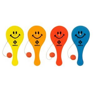 5" x 2" Smiley Face Translucent Paddle Ball Game