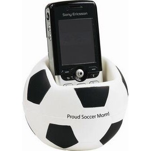 3"x3-1/2" Stress Reliever Sports Ball Cell Phone Holder (Soccer Ball)