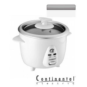 Continental Electric White 3-Cup Rice Cooker
