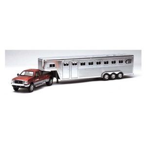 1:32 Scale 23"x 3.75" Die Cast Replica Ford® F350 With Horse Trailer
