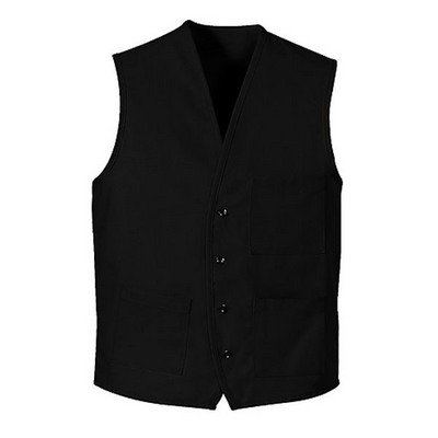Black Chef Designs V Neck Button Front Vest