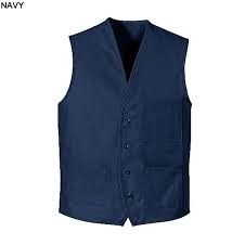 Navy Blue Chef Designs V Neck Button Front Vest