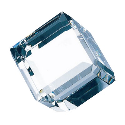 Beveled Diamond Cube Paperweight - Double Extra Large