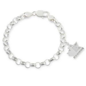 Sterling Silver Bracelet w/Emblem Charm