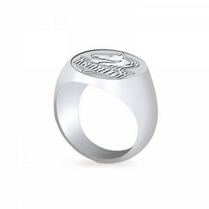 Stock Oval Men's Sterling Silver Ring