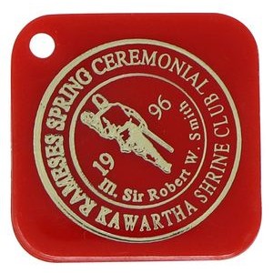 1.5" Square Token / Key Tag with 1 Color Imprint