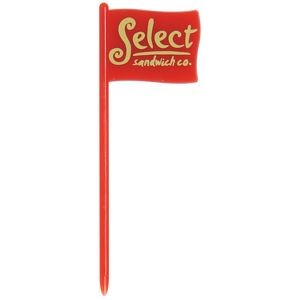 3.5" Small Flag Cocktail and Food Pick with 1 Color Imprint