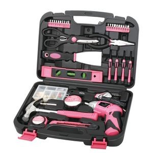 Pink 135 Piece Household Tool Kit