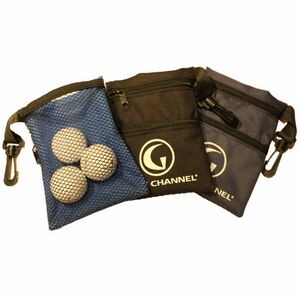 Golf 2-zippers clip pouch with Mesh back pocket