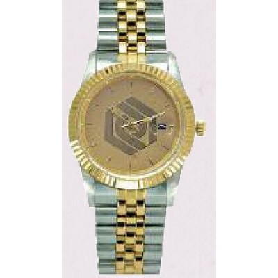 Swiss Series 2 Tone Deluxe Watch w/ Medallion Dial Face