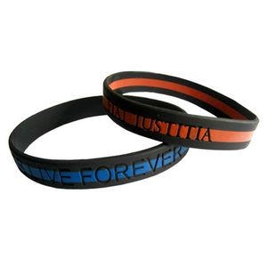 Silicone Awareness Bracelet w/ Racing Stripe