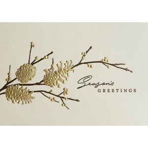 Pine Cone Branch Holiday Card
