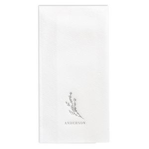 Wispy Floral Premium Guest Towel w/uncoined Edge (White)