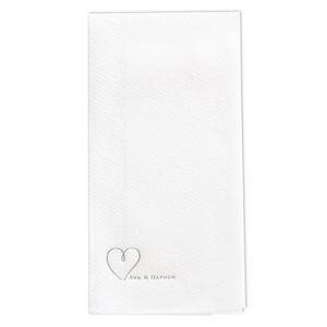 Petite Heart Premium Guest Towel w/uncoined Edge (White)