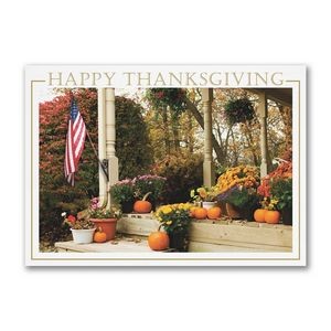 Patriotic Porch Thanksgiving Card